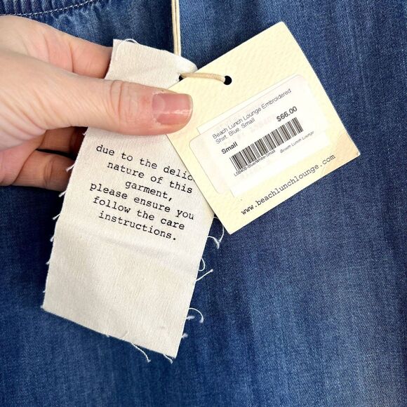 Beach Lunch Lounge NWT Boho Soft Tencel Embroidered Top Size Small - Picture 9 of 10